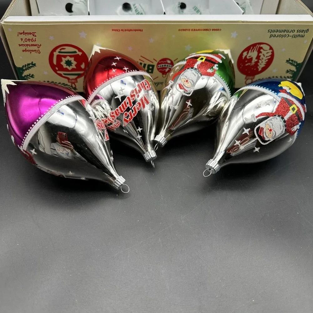 CHRISTOPER RADKO SHINY BRITE SPACE‎ SANTA DROPS 5.5